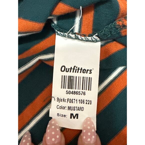 Outfitters Multicolor Striped Smiley Crew Neck Short Sleeve Tee T-Shirt Top Sz M - Picture 5 of 5